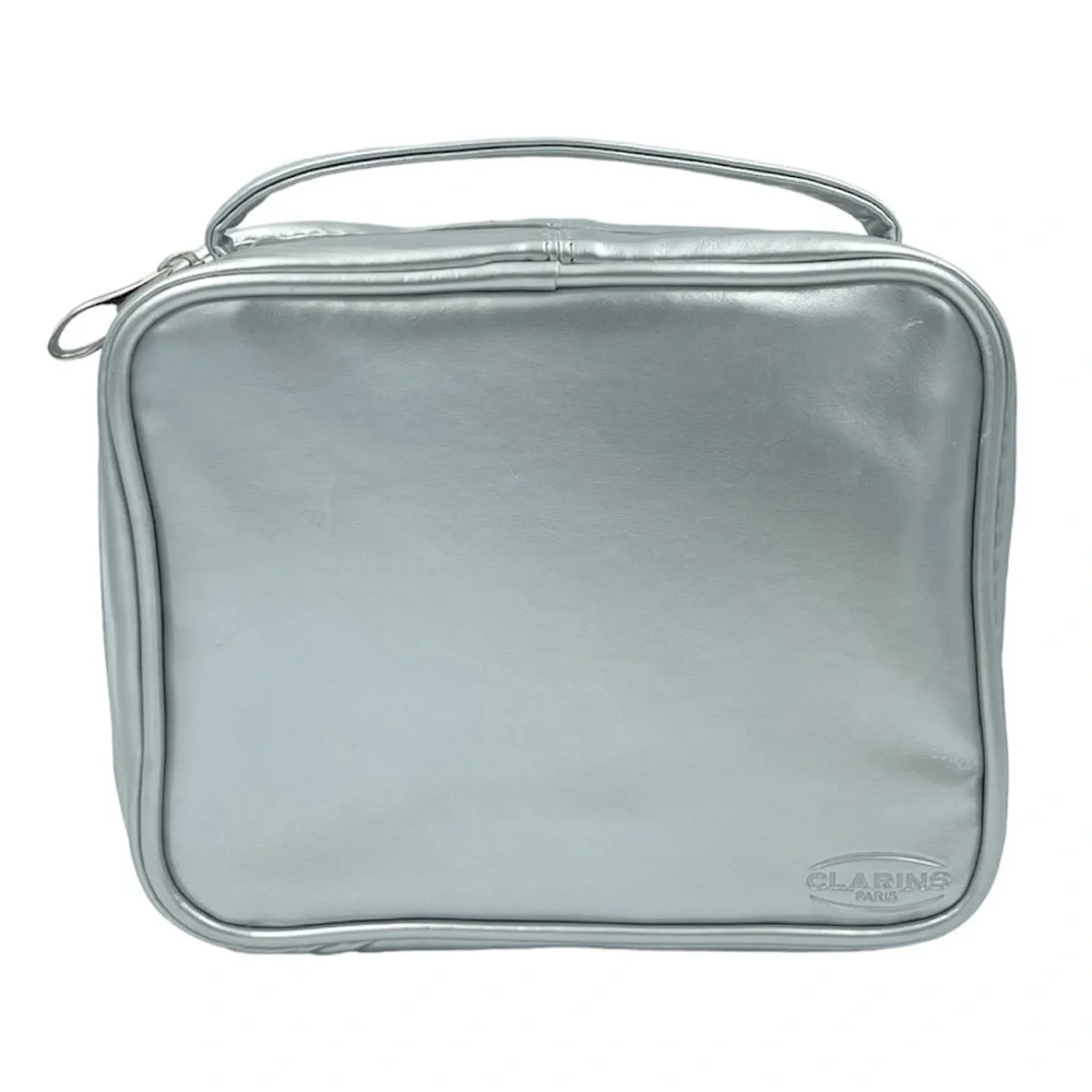 Clarins Paris Vanity Case Silver makeup Bag